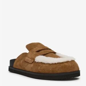 Steve Madden Brown Suede Slip-On Loafers with White Trim